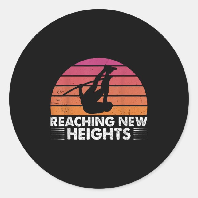 Sticker Rond Reaching New Heights, Le Vault Funny Le Vault Jump (Devant)