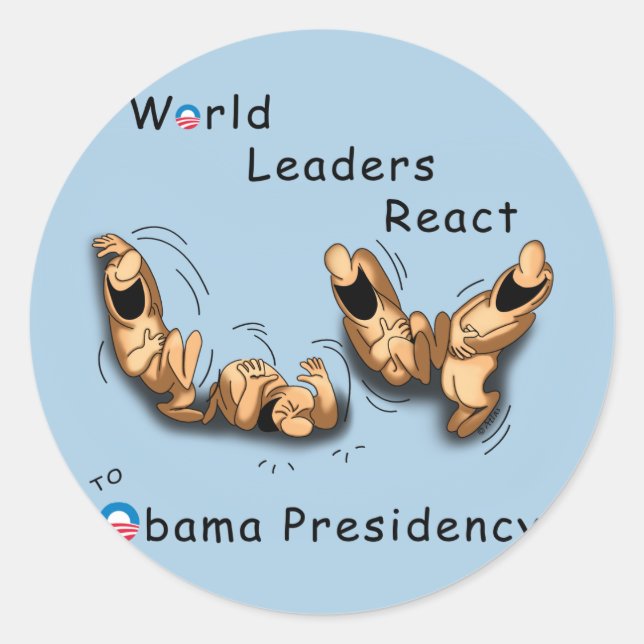 Sticker Rond Réaction des dirigeants mondiaux (Obama) (Devant)