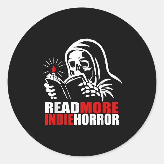 Sticker Rond Read More Indie Horror Apparel  (Devant)