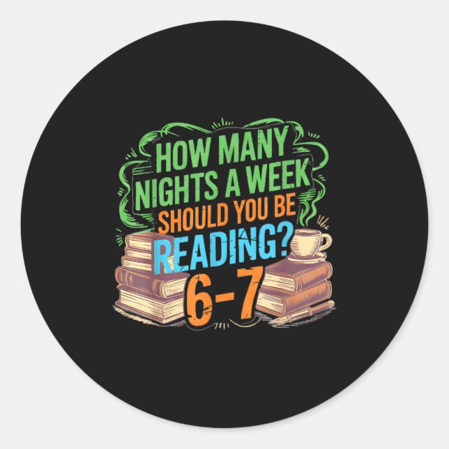 Sticker Rond Reading 67 Meme Englieacher Funny 67 Librarian  (Devant)