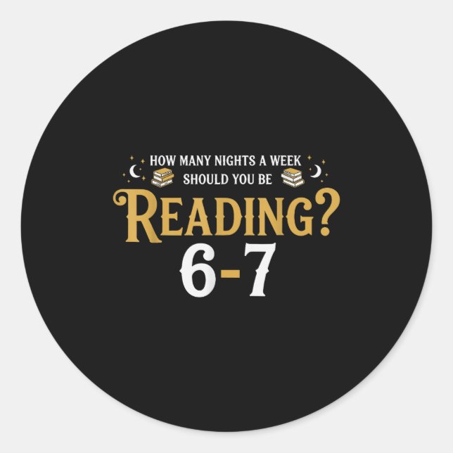Sticker Rond Reading 67 Meme Teacher School Librarian Englieach (Devant)