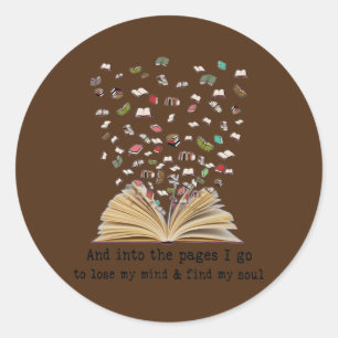 Sticker Rond Reading Book And Into The Pages I Go 