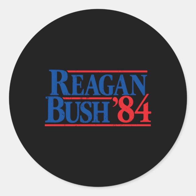 Sticker Rond Reagan Bush 84 Républicain (Devant)