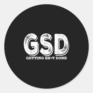 Sticker Rond Réalisation Productivité amusante de l'entrepreneu