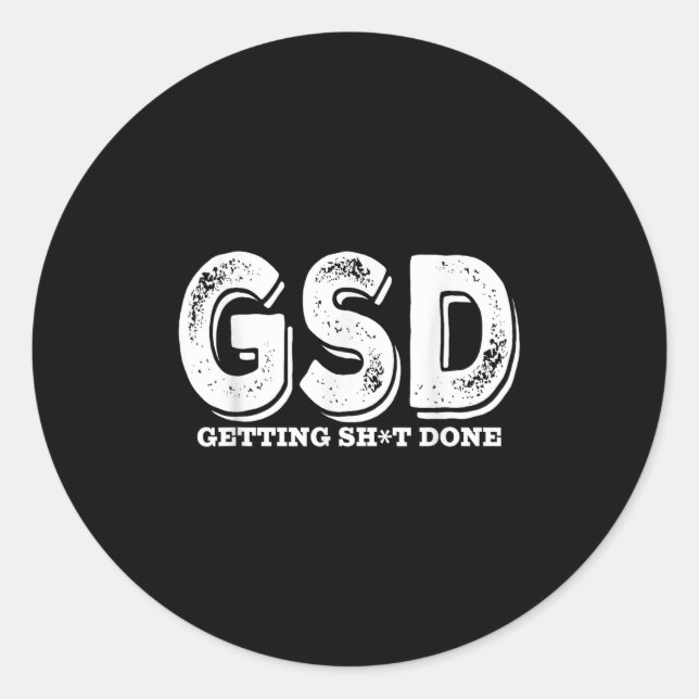 Sticker Rond Réalisation Productivité amusante de l'entrepreneu (Devant)