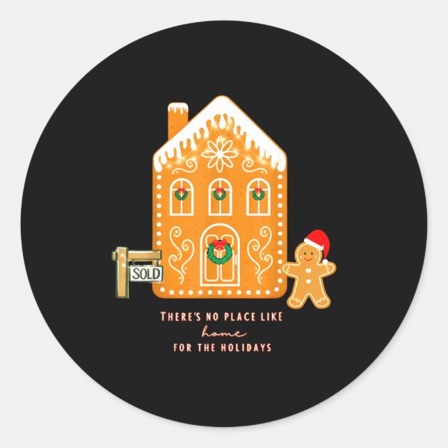 Sticker Rond Realtor Christmas Funny Realtor Holiday Gingerbrea (Devant)