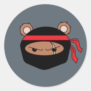 Sticker Rond Rebel Bear Ninja