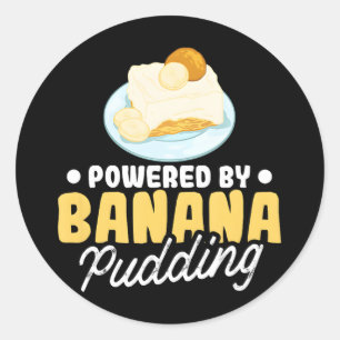 Sticker Rond Recette de pouding Banana Crème Glacé gâteau tarte