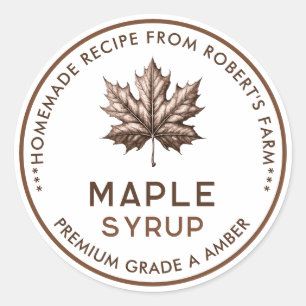 Sticker Rond Recette maison au sirop d'érable
