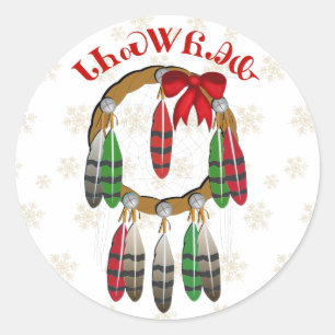 Sticker Rond Receveur cherokee de rêve de Noël