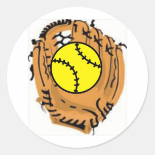 Sticker Rond Receveur du base-ball