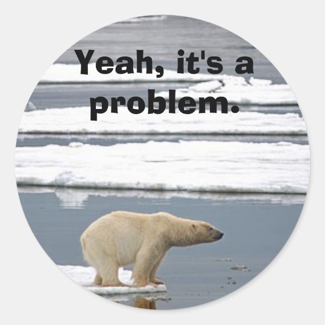 Sticker Rond Réchauffement climatique (Devant)