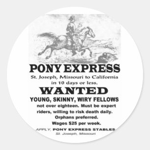 Sticker Rond Recherché Pony Express Rider