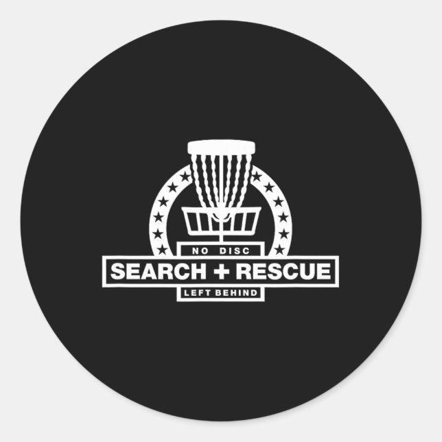Sticker Rond Rechercher Et Secourir Disk Golf (Devant)