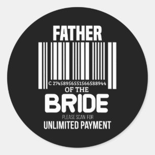 Sticker Rond Rechercher le paiement Père de la mariée avec code