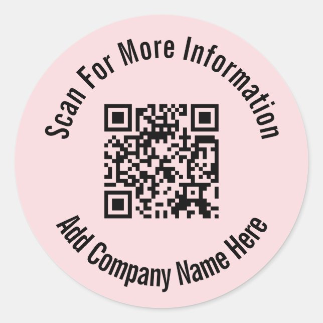 Sticker Rond Rechercher plus d'informations Code QR rose pâle n (Devant)