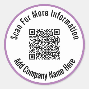 Sticker Rond Rechercher plus d'informations QR Code Lavender Bo