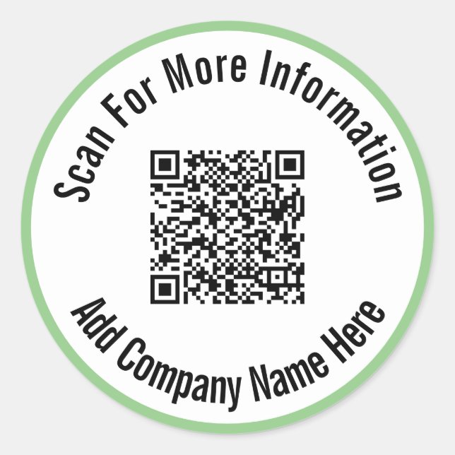 Sticker Rond Rechercher Plus D'Informations QR Code Light Green (Devant)
