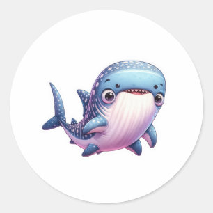 Sticker Rond Récompense de baleine