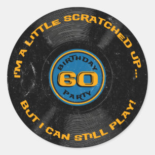 Sticker Rond Record de cratched 60e anniversaire