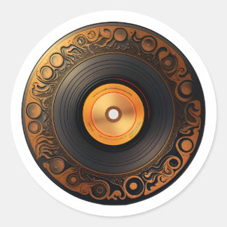 Sticker Rond Record Magasin Jour Cool Vinyl Record Vinyl Music 