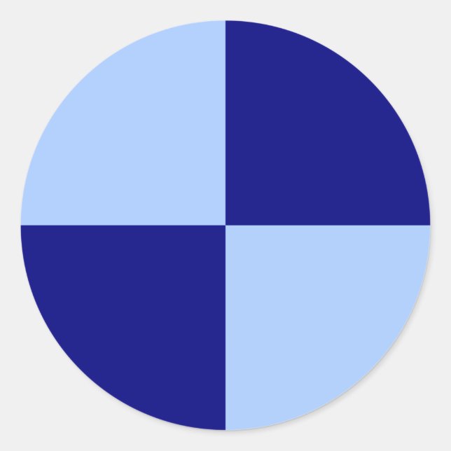 Sticker Rond Rectangles bleu clair et bleu foncé (Devant)