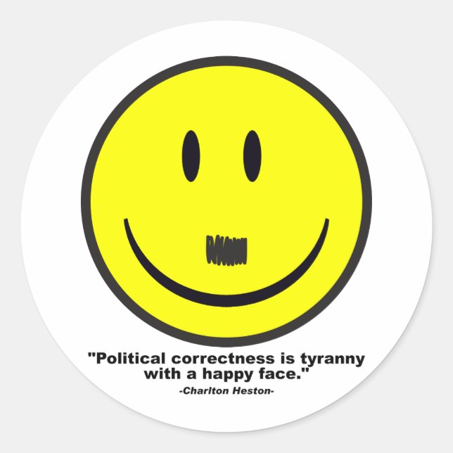 Sticker Rond rectitude politique (Devant)