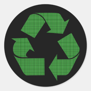 Sticker Rond recyclage de plaid
