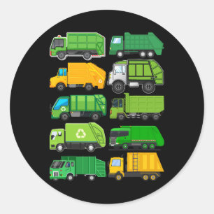 Sticker Rond Recyclage Garge Camion Anniversaires de enfants Ca
