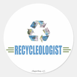 Sticker Rond Recyclage humoristique