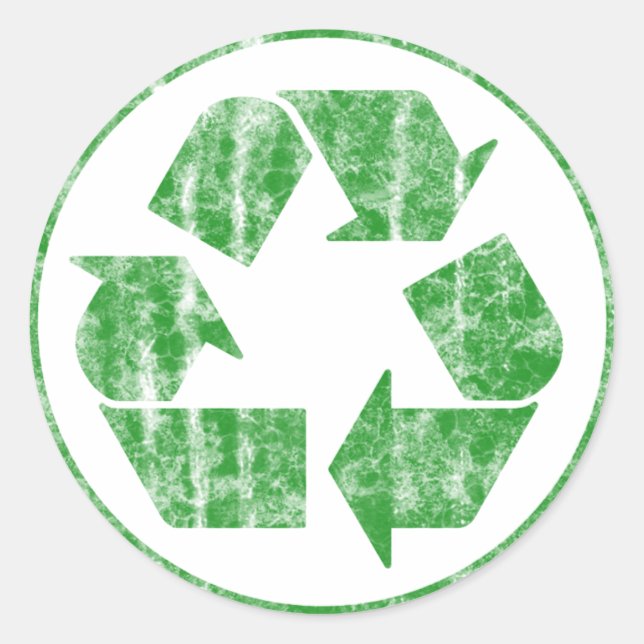 Sticker Rond Recyclage pour sauver la planète Terre, symbole (Devant)