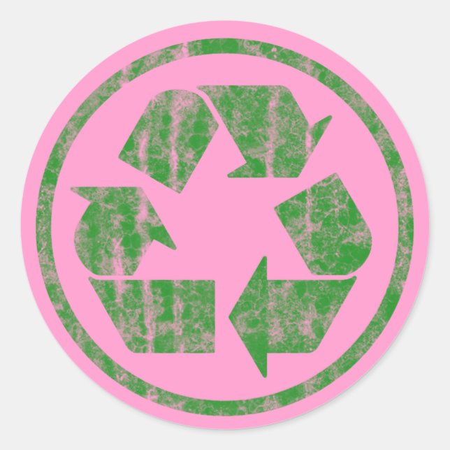 Sticker Rond Recyclage pour sauver la planète Terre, symbole (Devant)