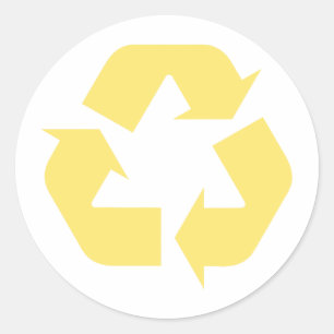 Sticker Rond Recycle Jaune Produits & Designs!