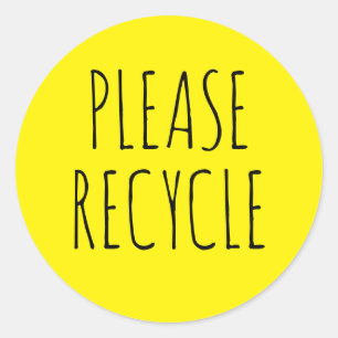 Sticker Rond Recycle Réutiliser Save the Planet Green