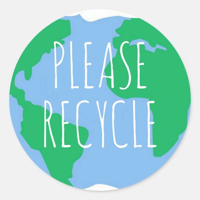 Sticker Rond Recycle Réutiliser Save the Planet Green (Devant)