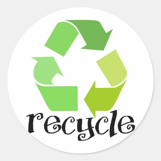 Sticker Rond Recycle Symbole ! (Devant)