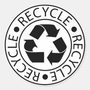 Sticker Rond Recycler le logo noir