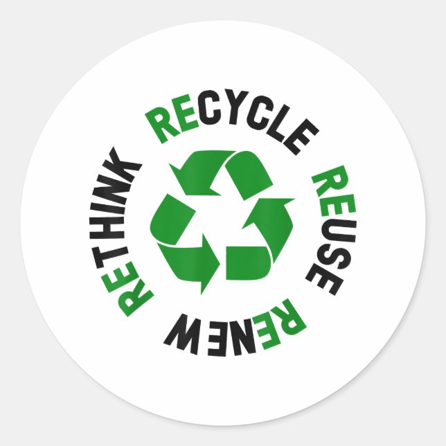 Sticker Rond Recycler réutiliser Renouveler l'environnement de  (Devant)