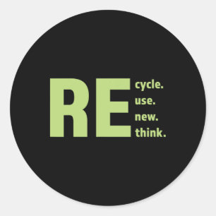 Sticker Rond Recycler réutiliser Renouveler l'environnement de