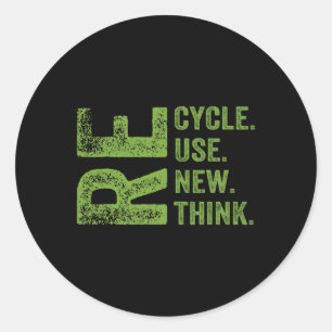 Sticker Rond Recycler réutiliser Renouveler l'environnement de