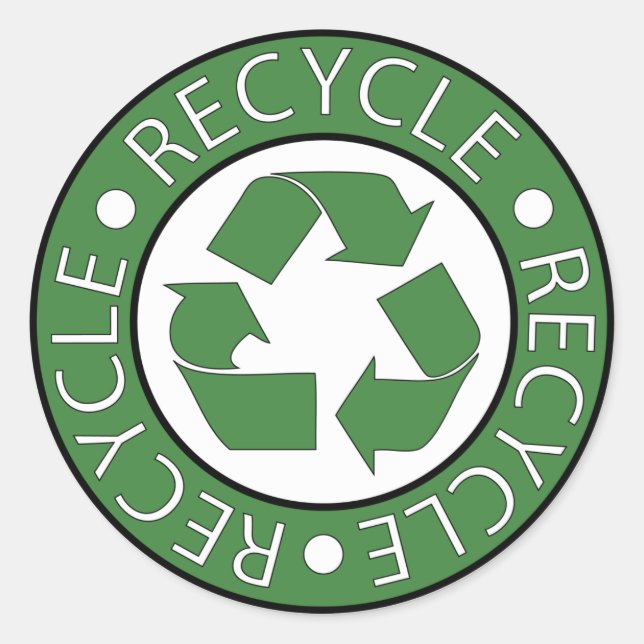 Sticker Rond Recycler vert (Devant)