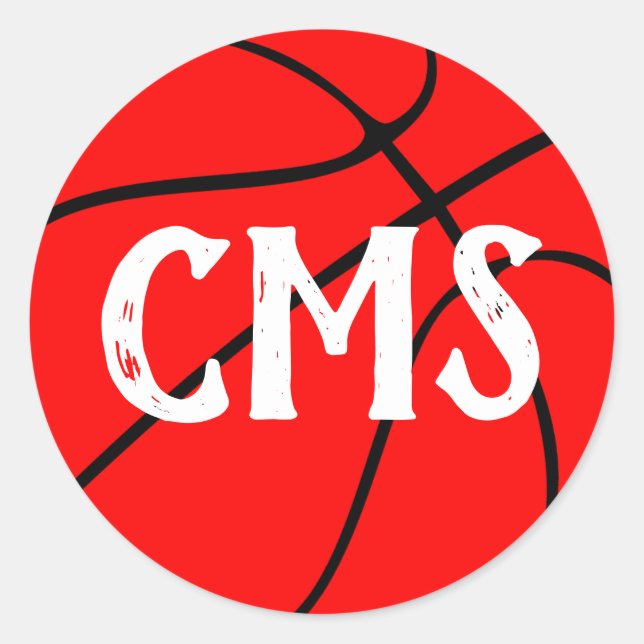 Sticker Rond Red Basketball Team Party, Pep Rally ou Event (Devant)