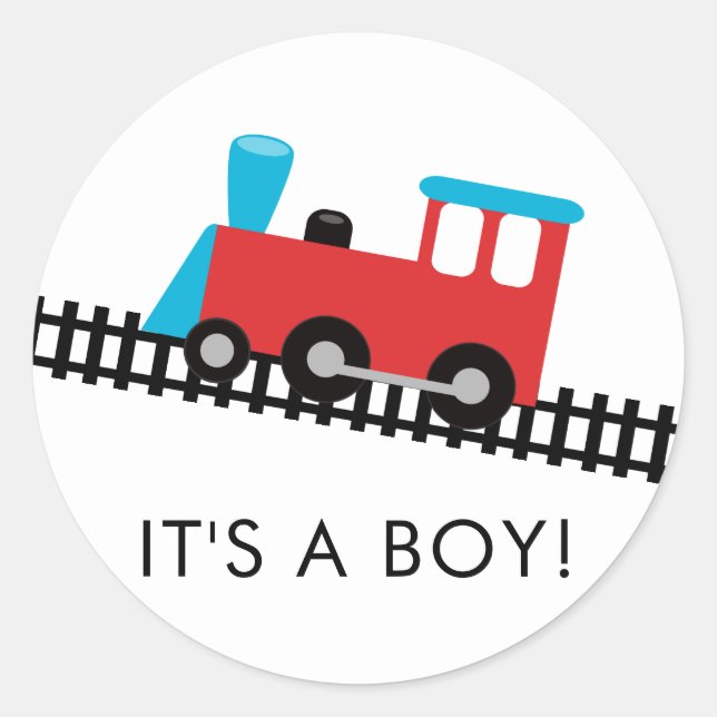 Sticker Rond Red & Blue Train C'est un chevalet de favoritisme  (Devant)