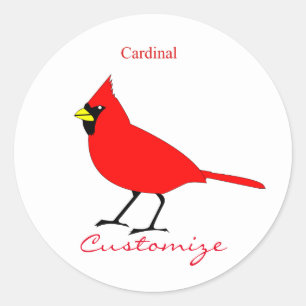 Sticker Rond Red Cardinal Bird Thunder_Cove