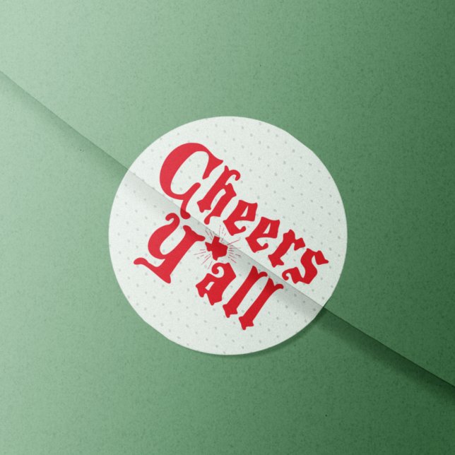 Sticker Rond Red Cheers Y'all (Créateur téléchargé)