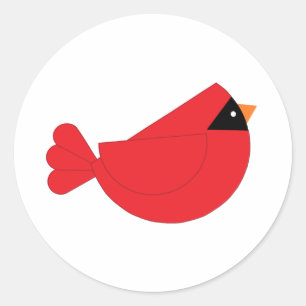 Sticker Rond Red Christmas Cardinal Bird