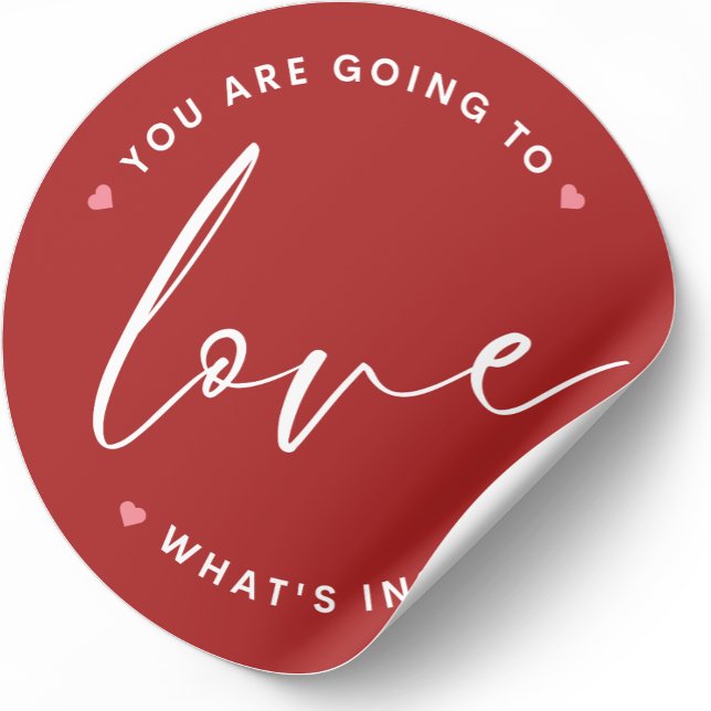 Sticker Rond Red Cute Love Valentine's Day Circle (Créateur téléchargé)