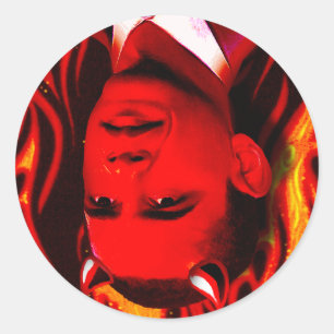 Sticker Rond Red Devil - Barack Obama