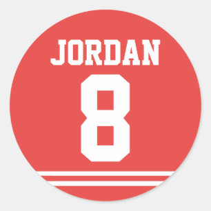 Sticker Rond Red Football Jersey - Sports Thème Anniversaire