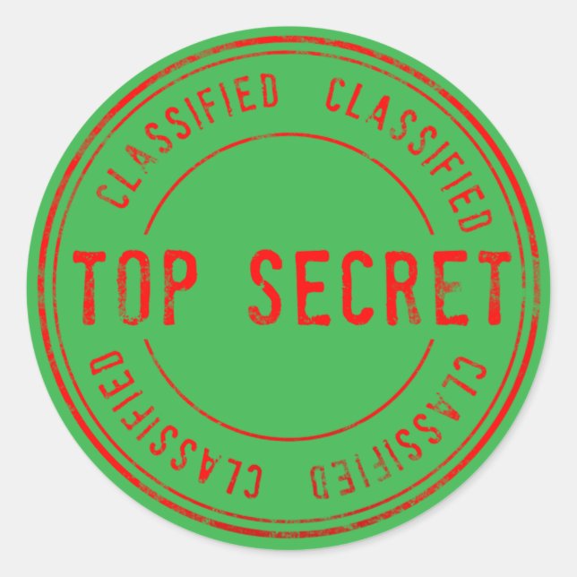 Sticker Rond Red Green Modern Secret père Noël Noël (Devant)